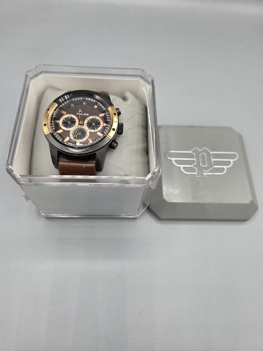 Ceas Police Urban Style Scrambler 50mm Quartz Piele Maro Cutie