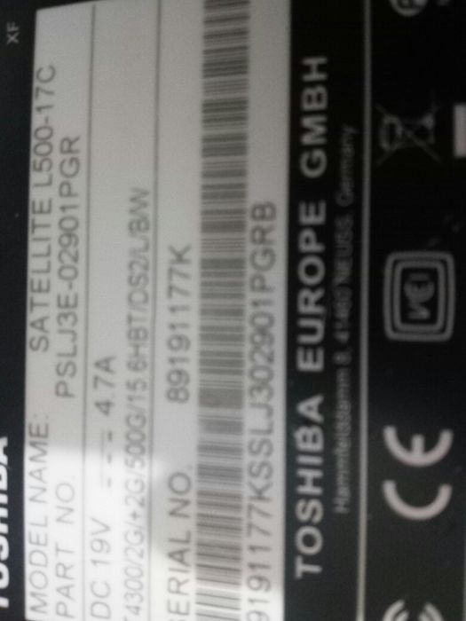 Тошиба сателит Л500 за части