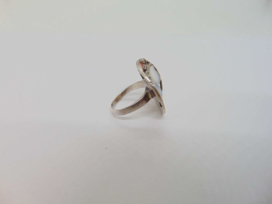 Inel statement din argint cu sidef