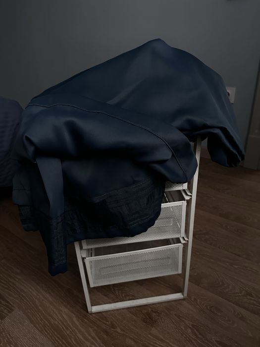 Затемняющие гардины, 2 шт., темно-бирюзовый/с лентой, 145(290)x300 см