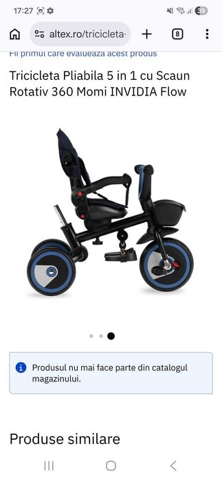 Tricicleta Pliabila 5 in 1 cu Scaun Totativ 360 MOMI INVIDIA FLOW