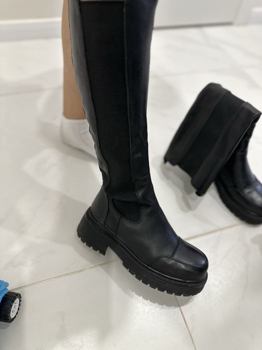 Зимние кожанные сапоги челси