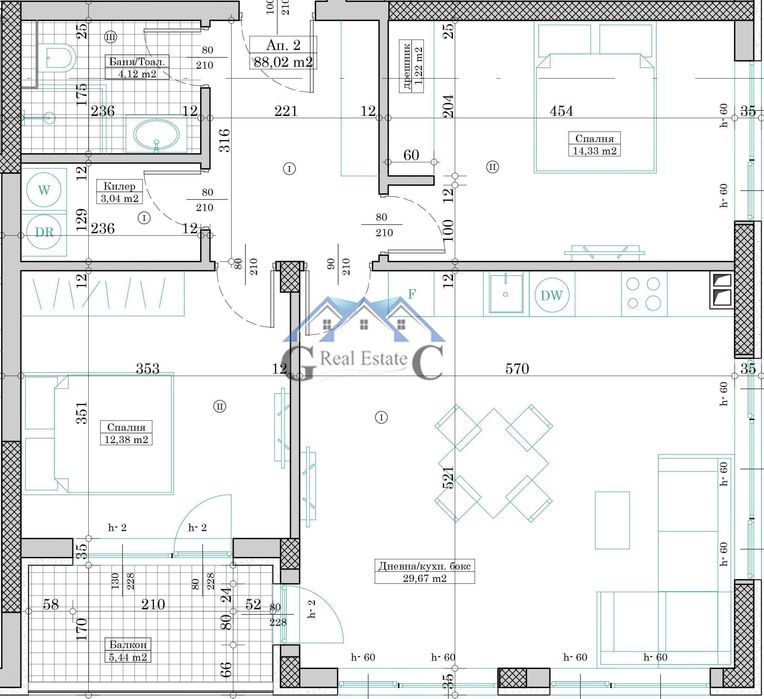Тристайни апартаменти от 120480 евро до 172601 евро, Възраждане