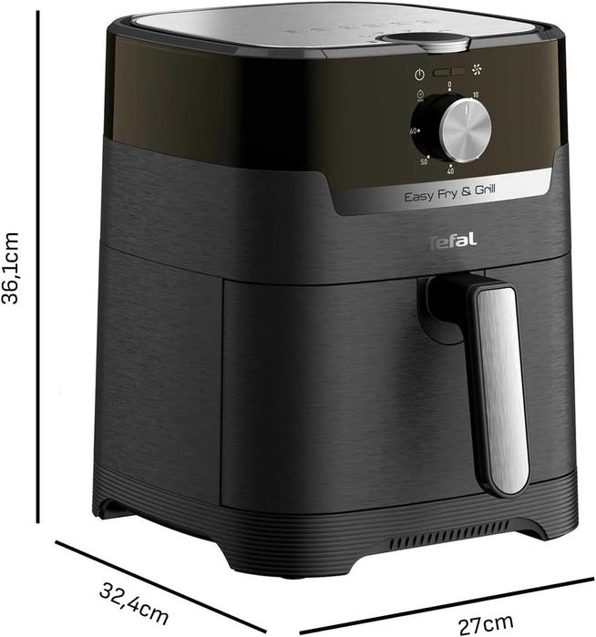 ПРОМО Нов 2г Гаранция Фритюрник с Горещ Въздух и Грил 2 в 1 Air Fryer Tefal Easy Fry & Grill Classic EY5018, 4,2 л