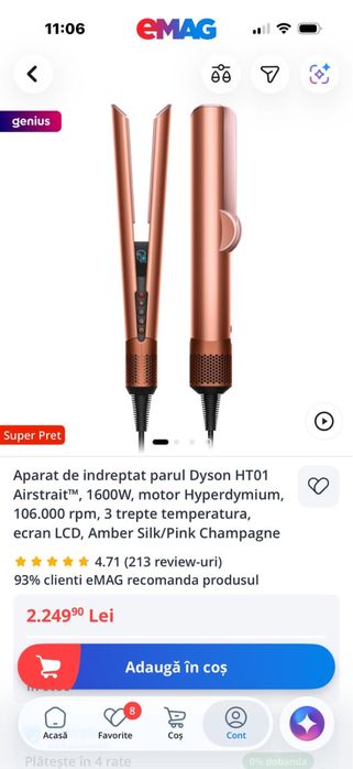 Placa  profesionala par, Dyson.