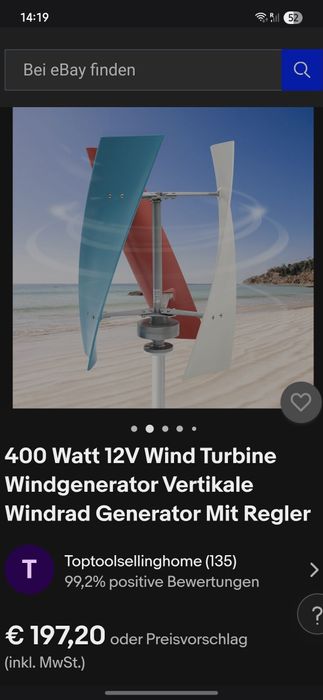 Generator eolian vertical cu turbină eoliană de 400 wați și 12V