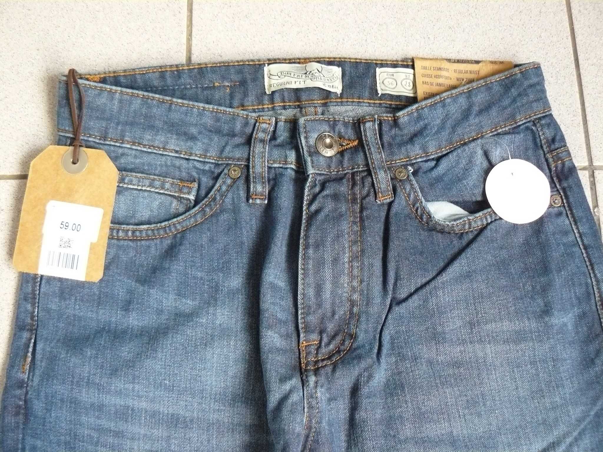 Jeans Barbati Blue French Market By Celio Originali Nr. 36 Noi