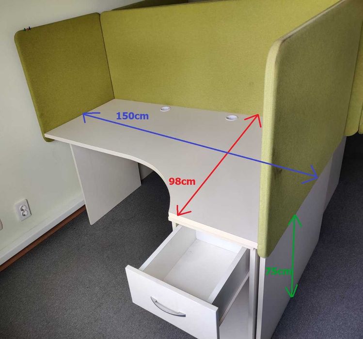 Бюро за Офис Cantek 140x70x74, 150x98x75 с чекмедже (Дълж.Шир.Вис.)