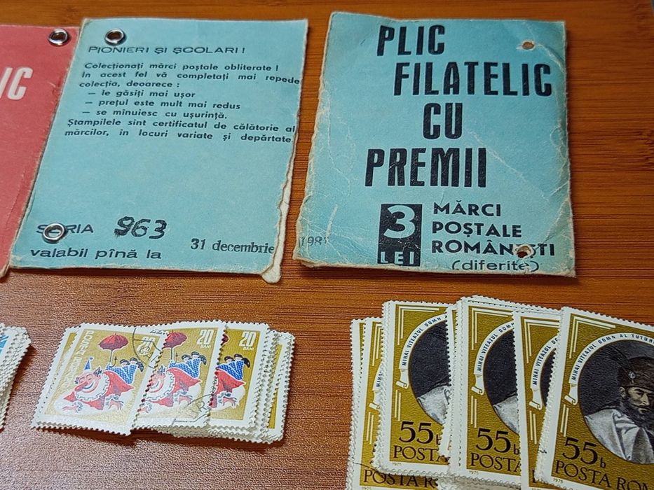 Lot de 4 plicuri filatelice cu premii,anul 1981, perioada comunistă