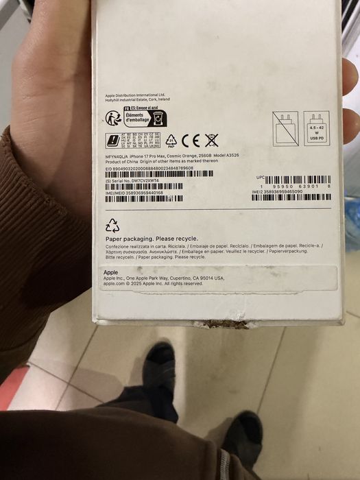 iPhone 17-й Pro Max 256 ГБ ёмкость 100%