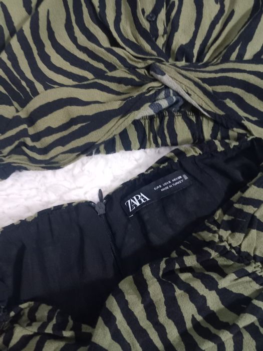 Compleu animal print kaki și negru S - M ZARA