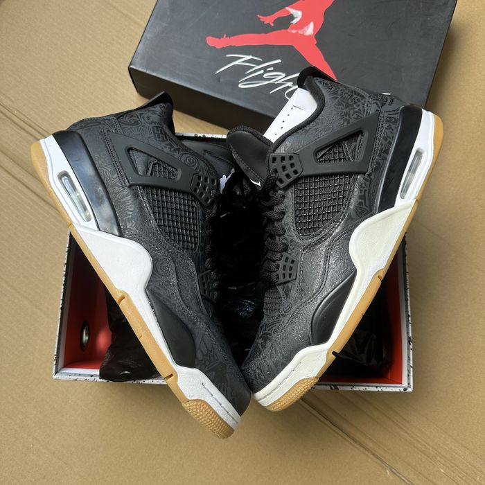 Pantofi Sport Air Jordan 4 Laser Black Gum an 2019-100% originali