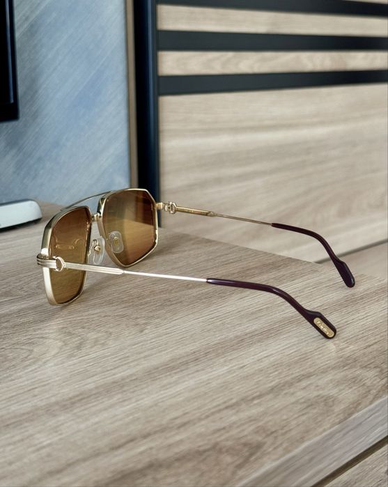 Оригинални слънчеви очила Première de Cartier / Gold & Amber