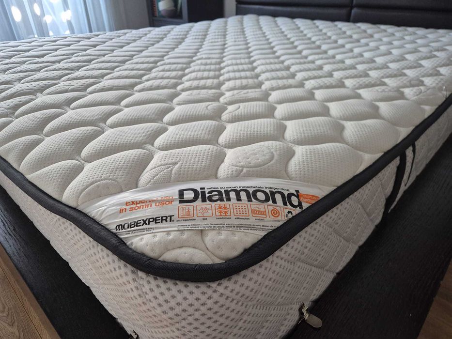 Saltea Mobexpert Diamond 160x200, arcuri impachetate independent, stare foarte buna