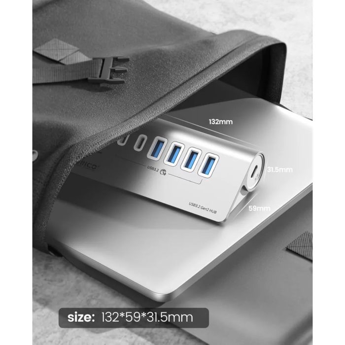 Hub USB-C ORICO cu 7 porturi 10Gbps 60W PD