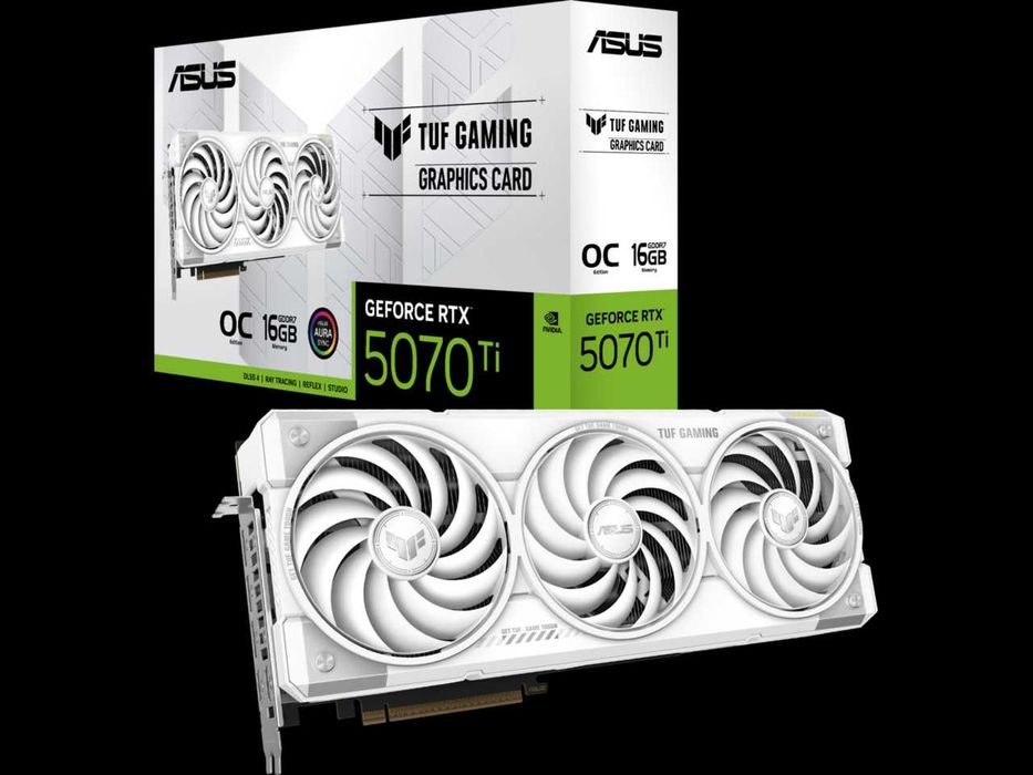 ASUS TUF RTX 5070 Ti White OC 16GB GDDR7 – Премиум бяла видеокарта