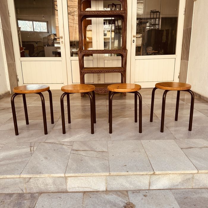 Винтидж шведски табуретки – комплект 4 бр. (1970-те)