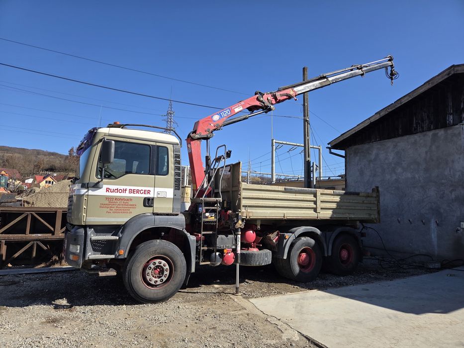 Man tga 6×4 autobasculanta cu macara HMF