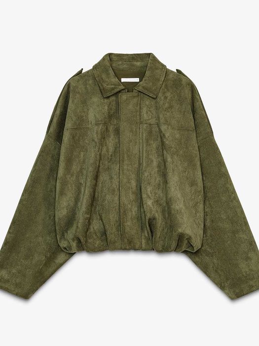 Дамско яке бомбър с ефект на велур