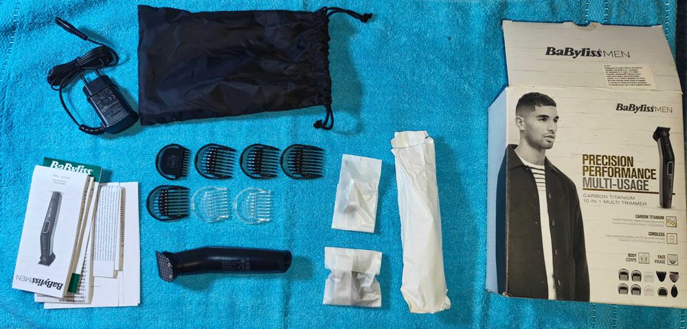 Set aparat de tuns și ras BaByliss MT727E Carbon Titanium 10in1