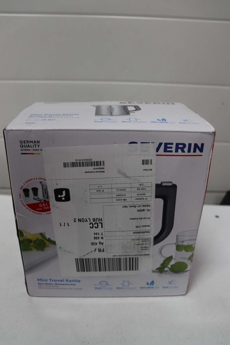 Пътна кана Severin WK3647, 0,5 л, 2200W, 2 пластмасови чаши и 2 лъжици