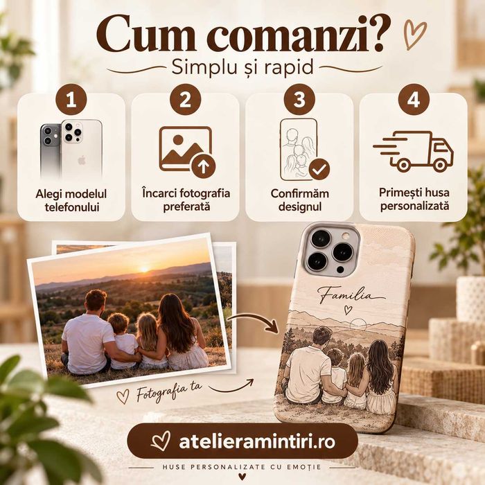 Husa Personalizata iPhone 11 12 13 14 15 16 17 Pro Max Plus – Poza Familie, Copii, Mama, Tata, Cadou Personalizat
