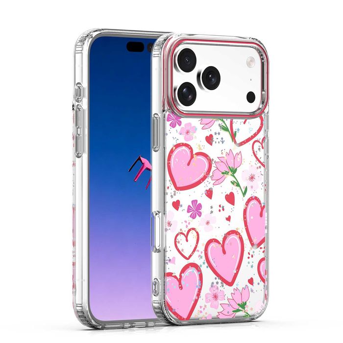 Apple iPhone 17 Pro / 17 Pro Max - Удароустойчив Кейс LOVE / Flamingo