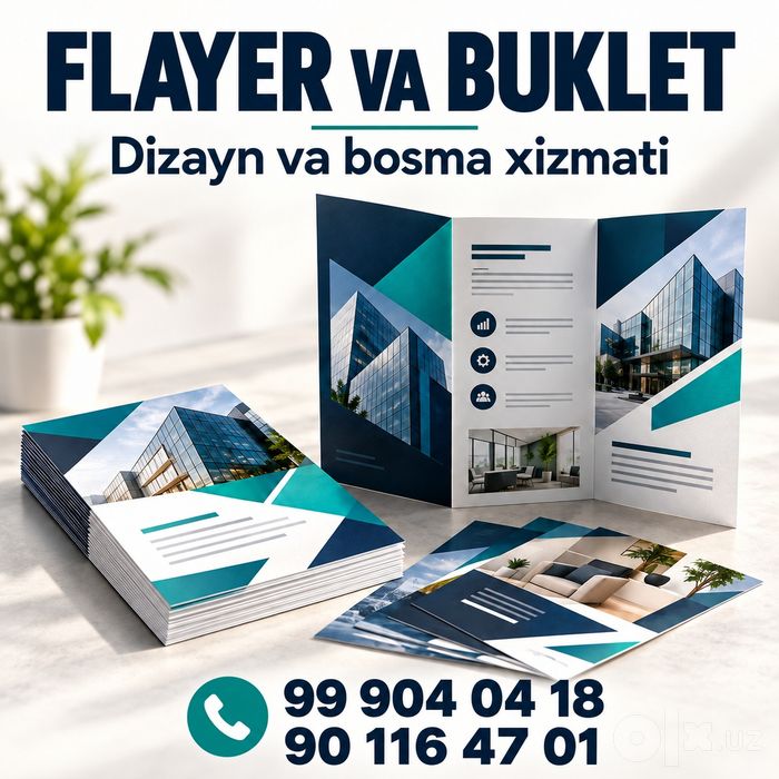 Tashqi va ichki reklama poligrafiya Banner, orakal, bo‘rtma harflar, v