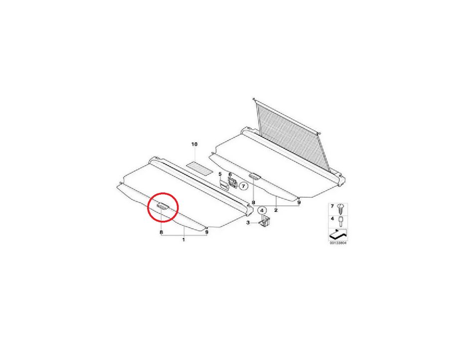 Дръжка за кора на багажник на BMW 3 E46 (1999-2005) Комби