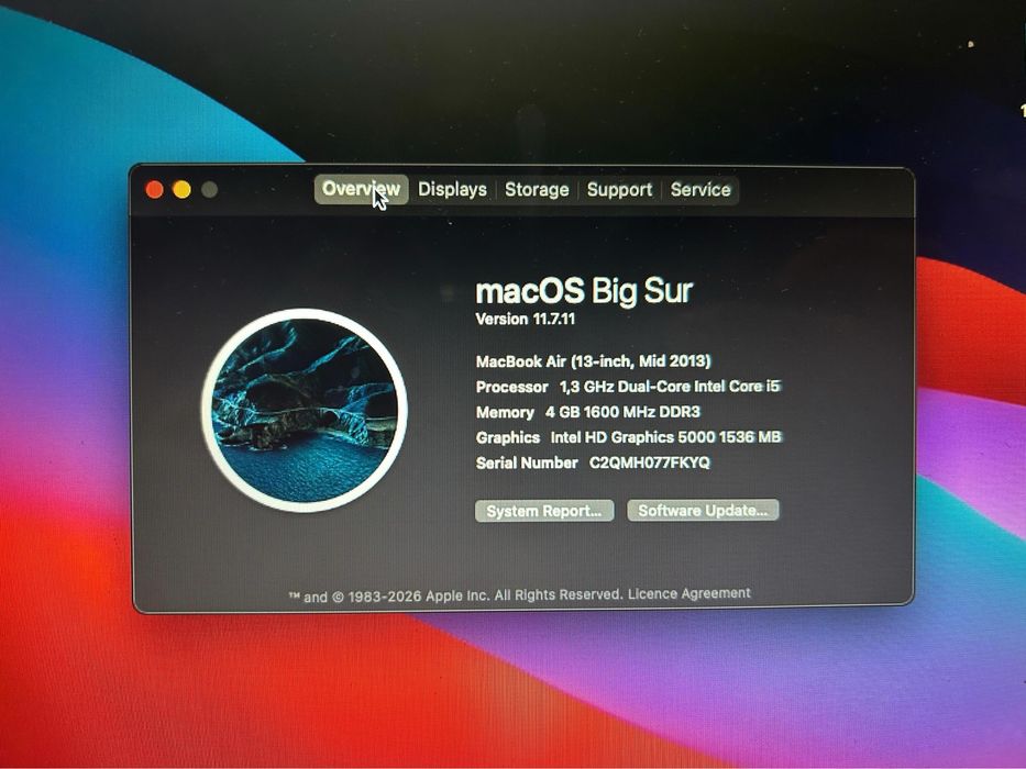 MacBook Air 13” Mid 2013 | i5 | 4GB RAM | 120GB SSD | Работи отлично