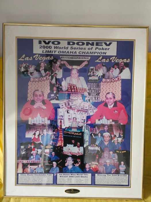 Лимитирана рамка (1/2) – WSOP 2000 Лас Вегас Иво Донев шампион, подписана