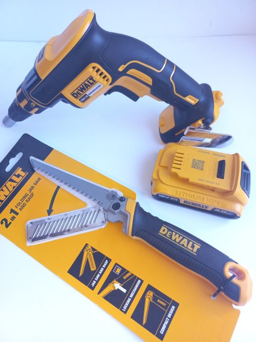 Винтоверт за гипсокартон DeWALT DCF620 с 2Ah батерия и Трион
