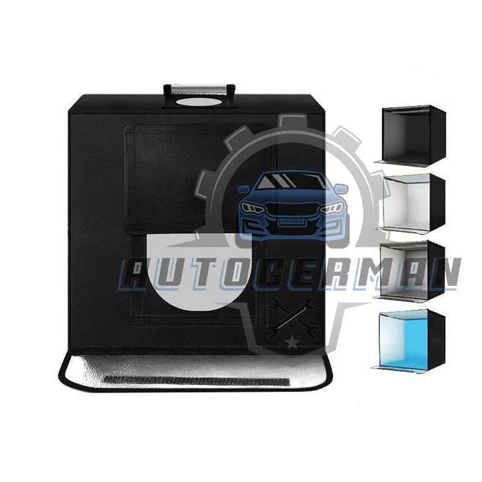 фото кутия  120см фотобокс комплект с осветление 4 фона аксесоари