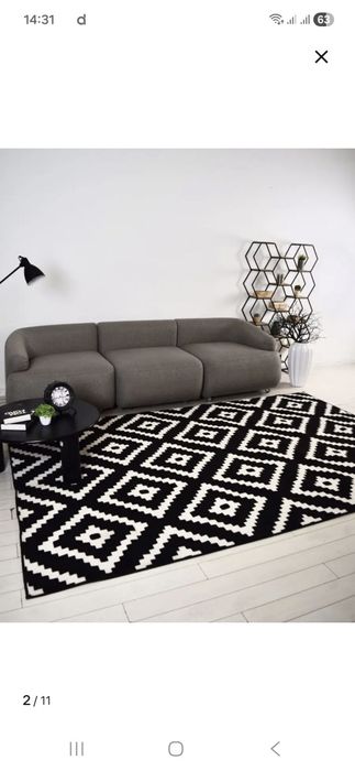 Ковер черно белыйи 2.30×1.50