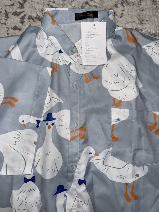 Рубашка с принтом гуся, короткий рукав