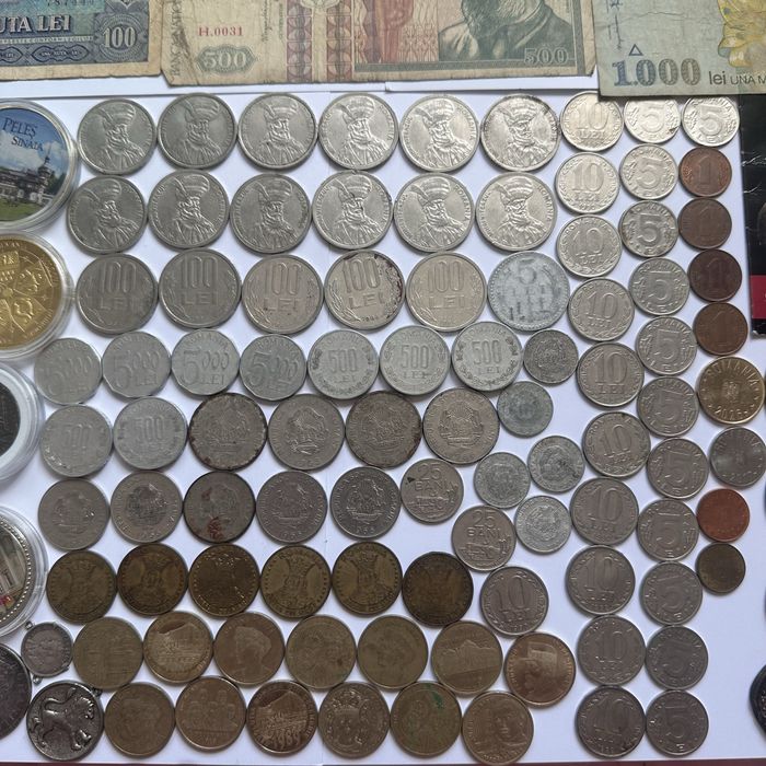 Lot Colecție Monede și Bancnote Vechi Românești + Medalii Istorice + Monede Străine