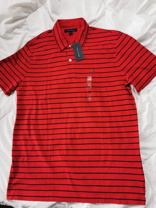 TOMMY HILFIGER - Tricou cu dungi, guler polo