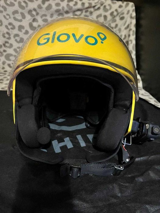 Casca moto glovo marimea m cu casti microfon camera filmat incorporat