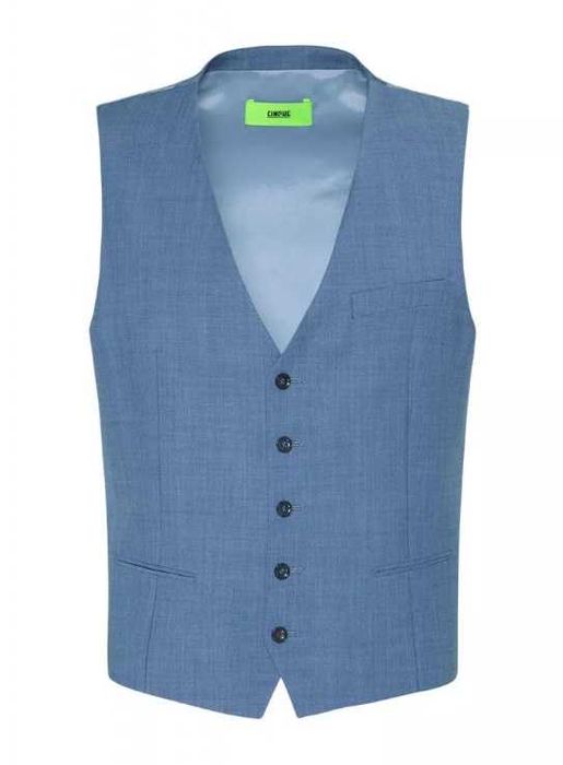 Vesta slim XL L smart casual ofice CINQUE Noua lana tesatura fina bleu