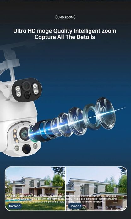 Камера наблюдения 50х Зум. Солнечная.  Онлайн 4G/WiFi.