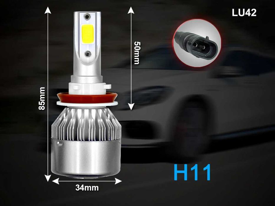 Becuri auto faruri LED H8 H9 H11 Seria C6 puternica lumina lumini
