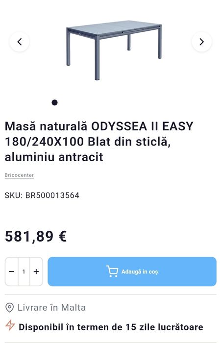 Masă de grădină/ terasă, scaune și pernițe