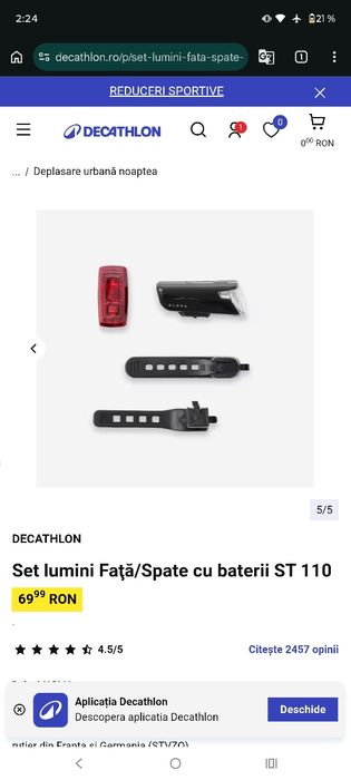 Vând set lumini LED bicicletă