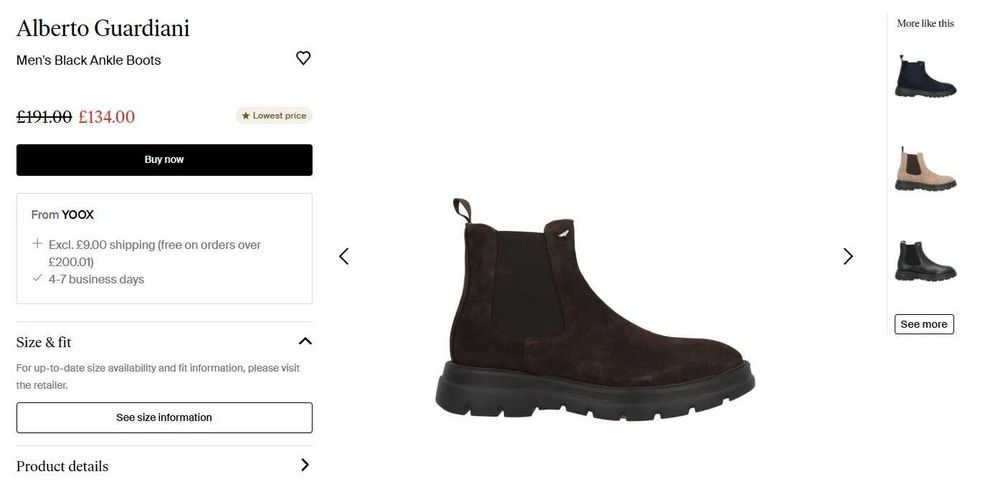 Ghete chelsea 41.5 42 casual Alberto Guardiani NOI piele naturala moal