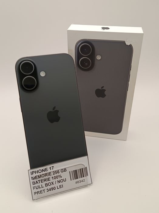 Royal amanet: iPhone 17 256Gb, baterie 100%, Full box/Nou
