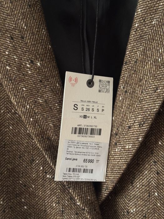 Коричневый блейзер Zara, S размер