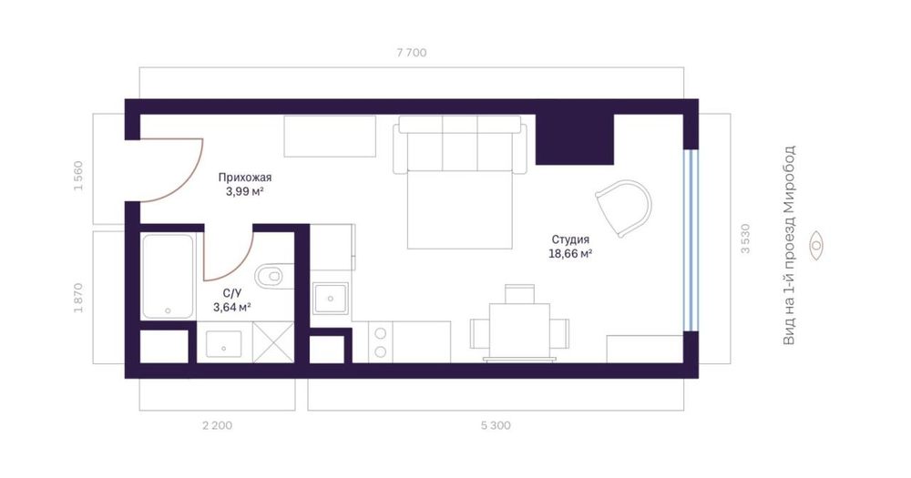 Продается 1 комн квартира в ЖК Modera Towers