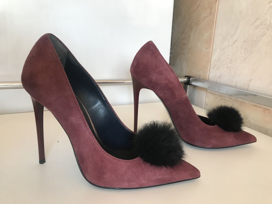Pantofi Zee Lane stiletto de piele intoarsa Bordeaux,nr37