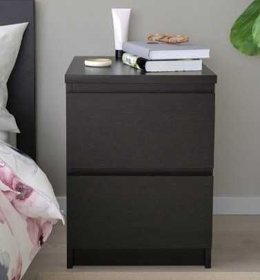 MALM легло+4 кутии за съхранение+ подматрачна рамка+2 нощни шакфчета