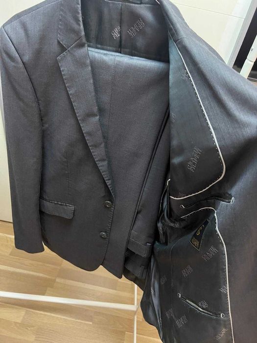 Costum italian gri pentru bărbați Grazie Filipeti (100% lână)